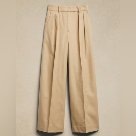 NWT! Banana Republic Maverick Tan Cruise Wide Leg Pants - Multiple💛 - Picture 3 of 9